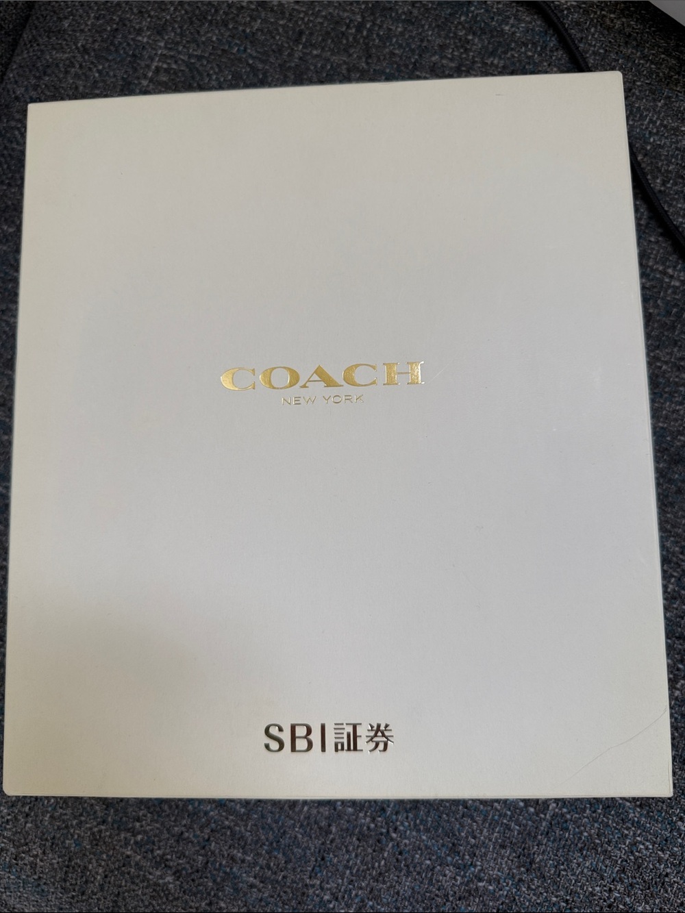 Coach White Gift Box with Gold Logo.
